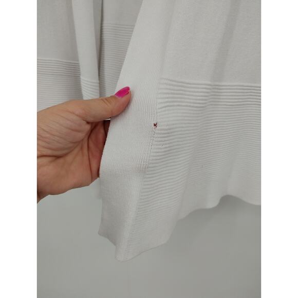 89th + Madison White Rib Open Front Cardigan Women's M - Picture 2 of 7